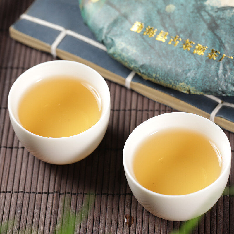 Pu'er Tea Old Ban Zhang Sheng Cha Qi Zi Cake Tea Menghai Tea 357g