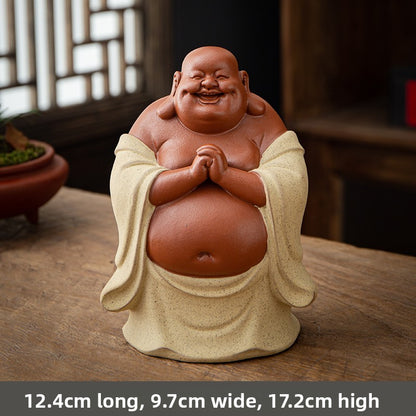 Purple Sandy Maitreya Buddha Handmade Office Home Decor -