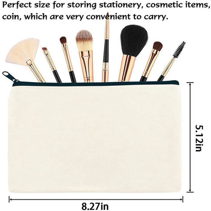 16Pcs Cosmetics Bag Zipper Canvas Makeup Pouches Toiletry Bag Traveling 21*13 CM