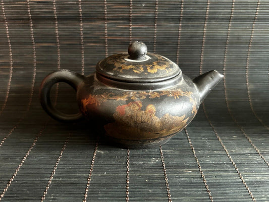 Old Chinese Exquisite zisha Hand painting Both sexes pattern teapot