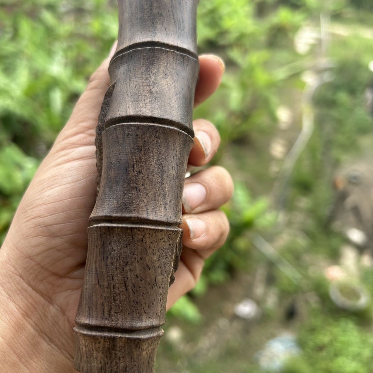 Agarwood Lizard Bamboo Joint Hand Piece 15cm Wenwan Keychain Pendant