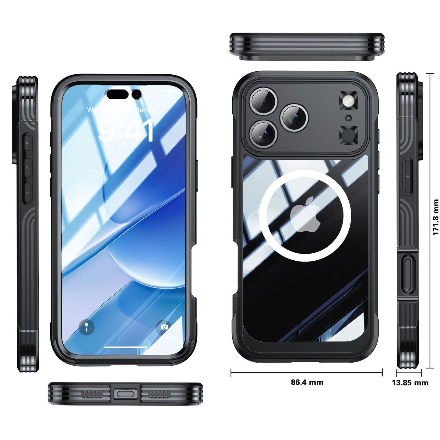 For iphone 17 Pro Max/16/15 Phone case Full Cover Waterproof Shockproof Case