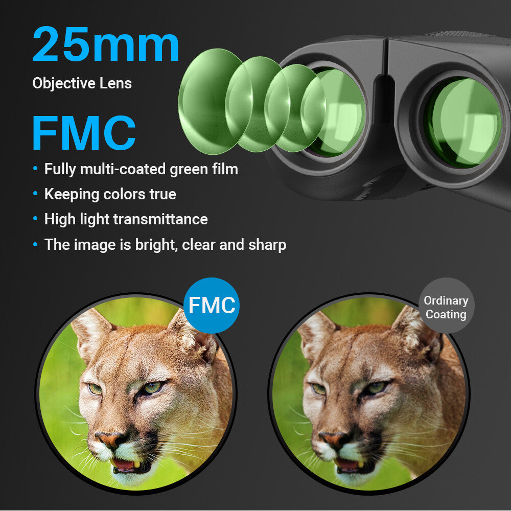 Pocket Folding Long Range Binoculars Kids Telescope Folding Compact Binoculars