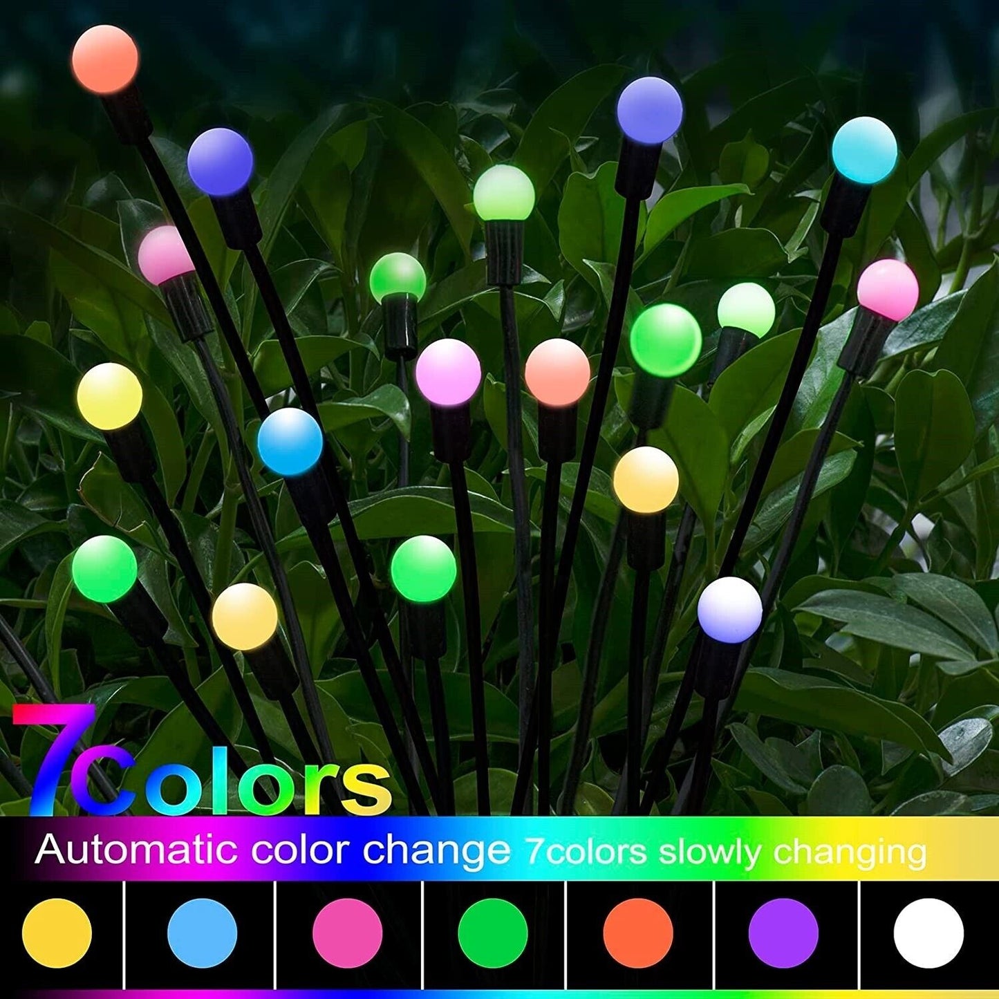 Lampara de Luciernaga 8 Led Solar Impermeable Luz para Exteriores Jardines Casa