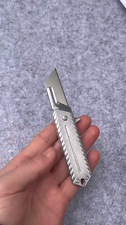Heavy Steel Handle Folding Pocket Knife Cutter Carving Tool Outdoor Knife EDC