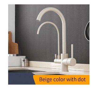 Kitchen Faucets Water Filter Taps Dual Handle Deck Mounted Three Ways Sink Mixer