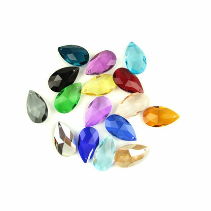 Colored Lighting Teardrop Crystal Glass Prism Chandelier Spare Parts Accessories