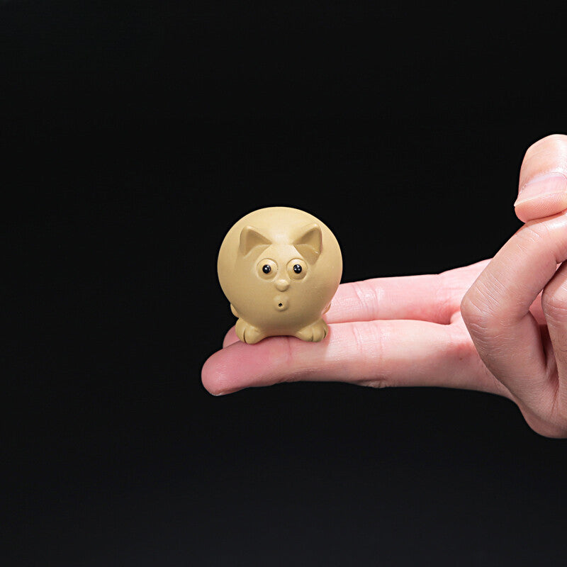 1PCS Yixing Purple Clay Small Tea Pet Lovely Pig Figurine Ornament Crafts