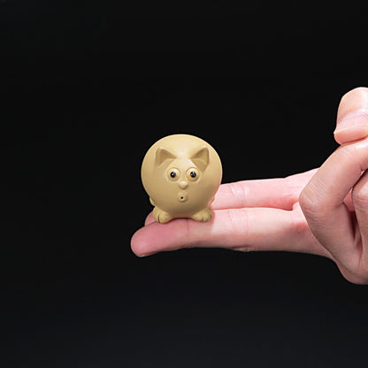 1PCS Yixing Purple Clay Small Tea Pet Lovely Pig Figurine Ornament Crafts