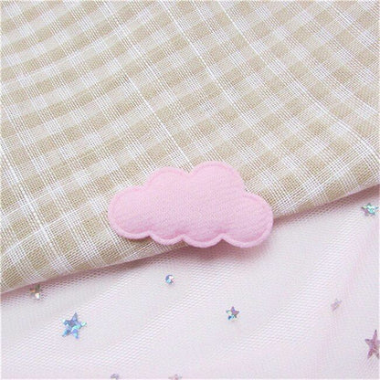 60Pcs/Lot 4.5x2.5cm Felt Cloud Padded Appliques Artificial Crafts Hairclip Patch