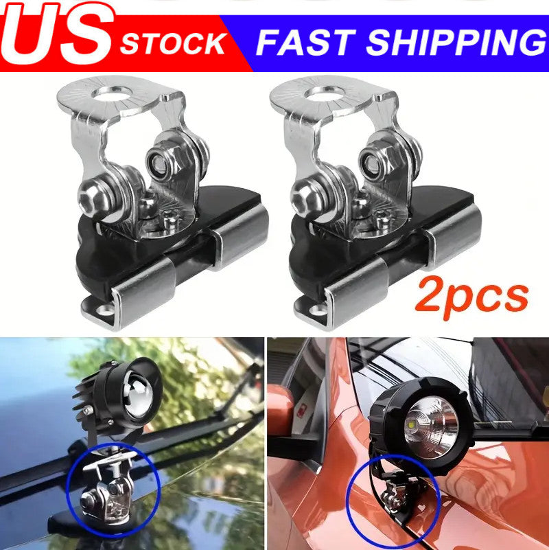 2PCS Pillar Hood Led Work Light Bar Mount Bracket Clamp Holder Offroad Universal