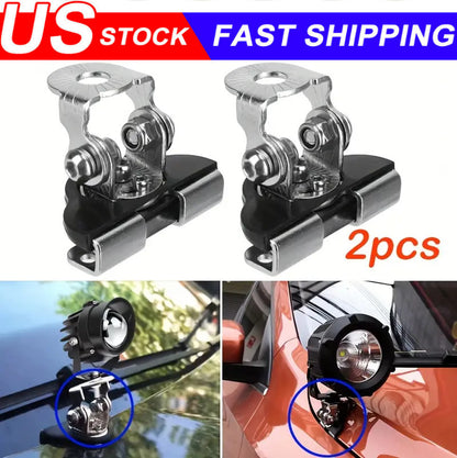 2PCS Pillar Hood Led Work Light Bar Mount Bracket Clamp Holder Offroad Universal