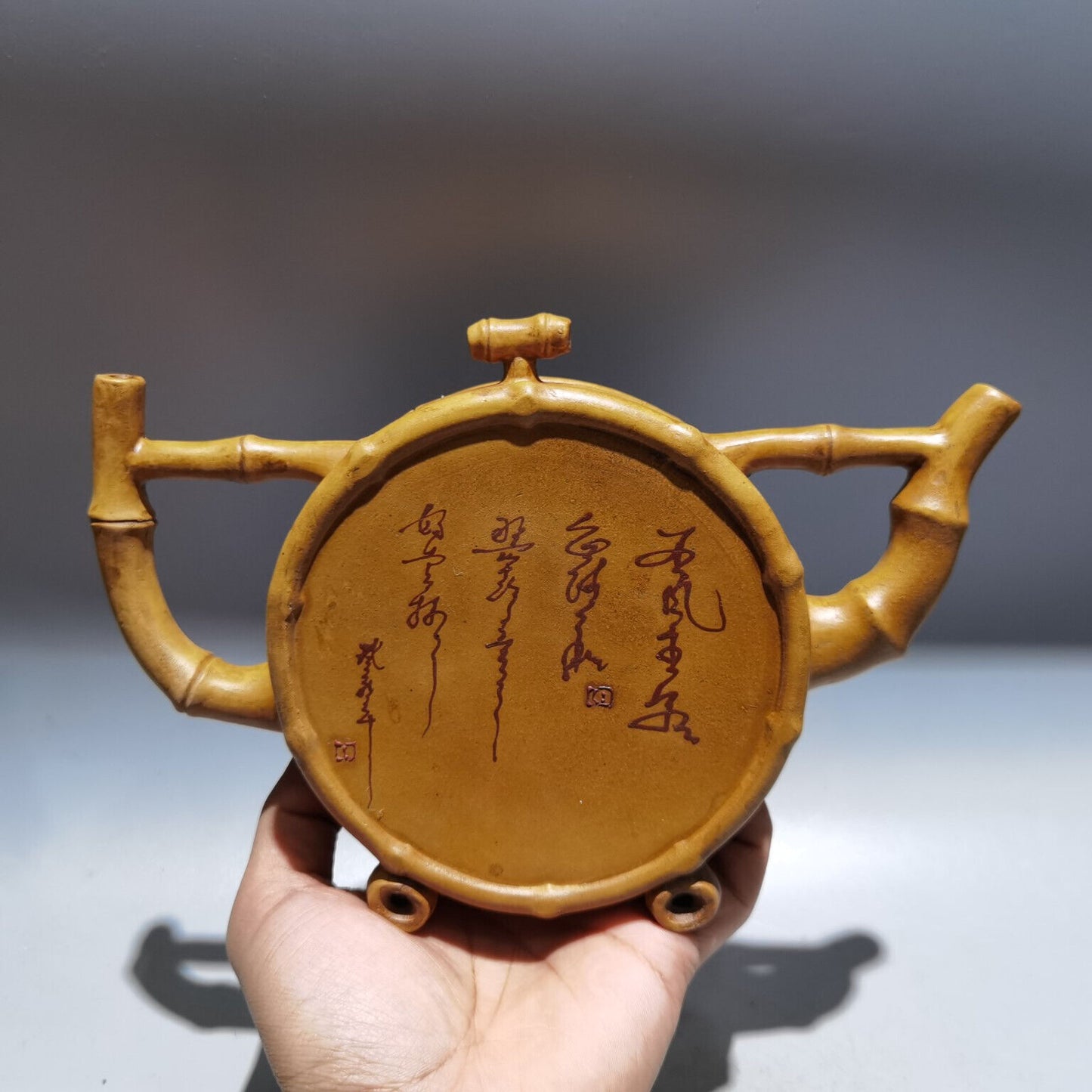 Chinese Yixing Zisha Clay Handmade Exquisite Teapot（竹节酒壶 低款：蒋蓉）