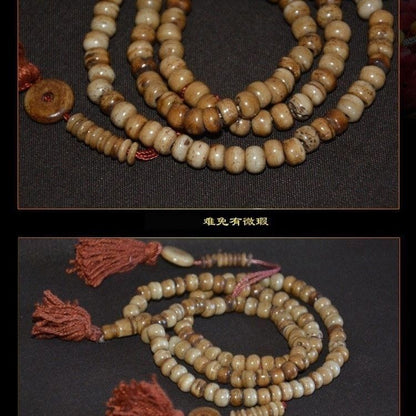 Tibetan Natural 108 Bead Bracelet Handcrafted Polished Buddhist Beads Hand Beads