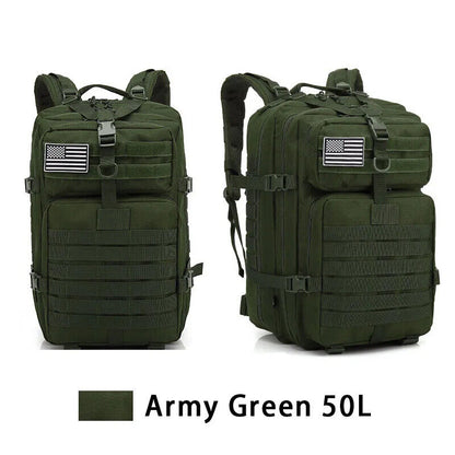 Men's Tactical Backpack 50L Outdoor Bug Rucksack Hiking Camping Hunting Bag