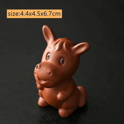 Chinese Zodiac ZishaTea Pet Animal Statue Decoration Handmade Sculpture Tea Set