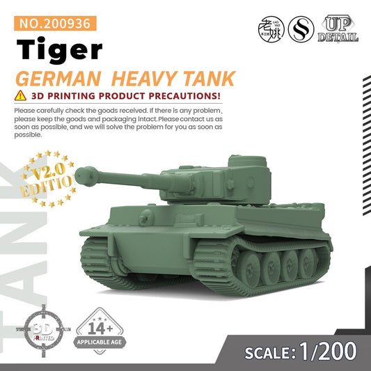 SSMODEL SS200936 1/200 Military Model Kit German Tiger Heavy Tank