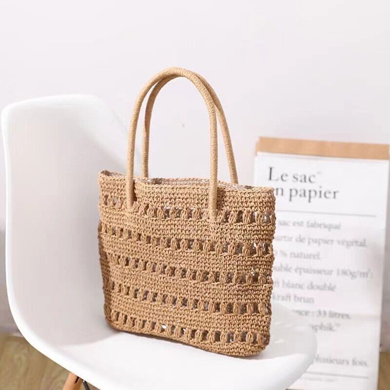 Straw Bag for Womens Summer Beach Bag Woven Tote Bag Large Rattan Shoulder Bag
