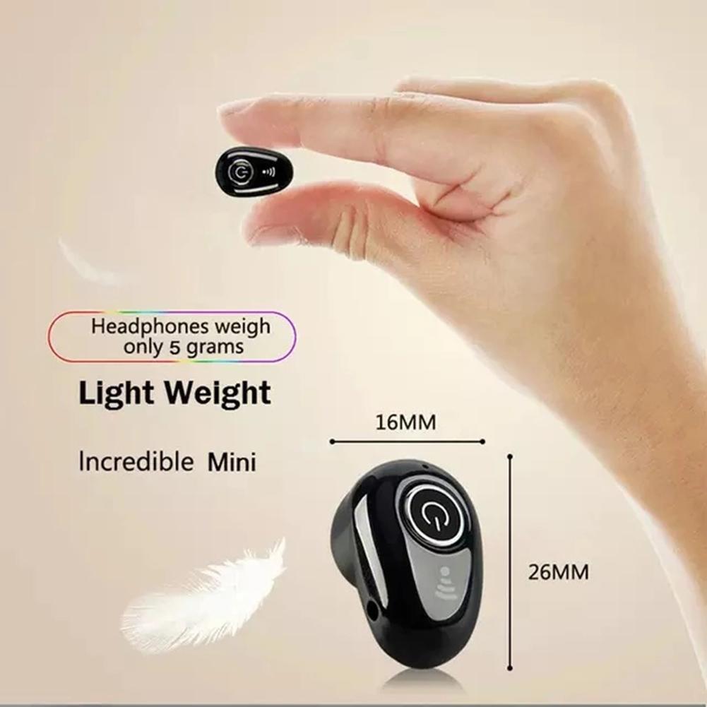 Mini Wireless invisible Bluetooth Single Headphones HIFi In-Ear Earbuds Earphone