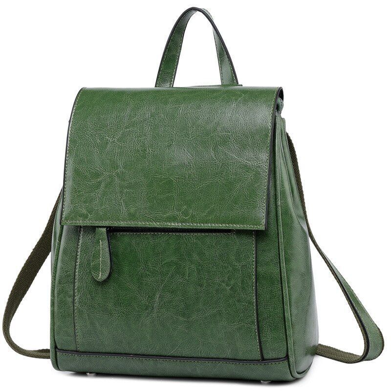 Cowhide Backpack School Daypack Genuine Leather Crossbody Shoulder Bag Traveling