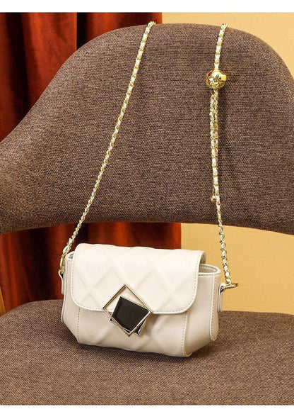 Cowhide Retro Single Chain Real Leather Bag Shoulder Messenger Small Golden Ball