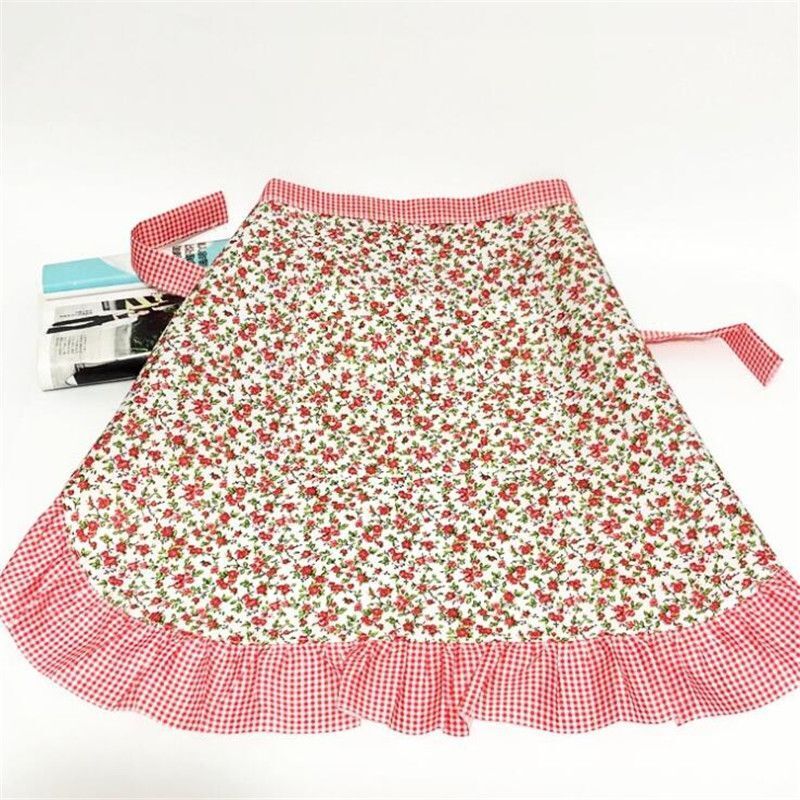 Cooking Aprons Cotton Canvas Floral Home Kitchen Fashion Thin Breathable 65x65cm