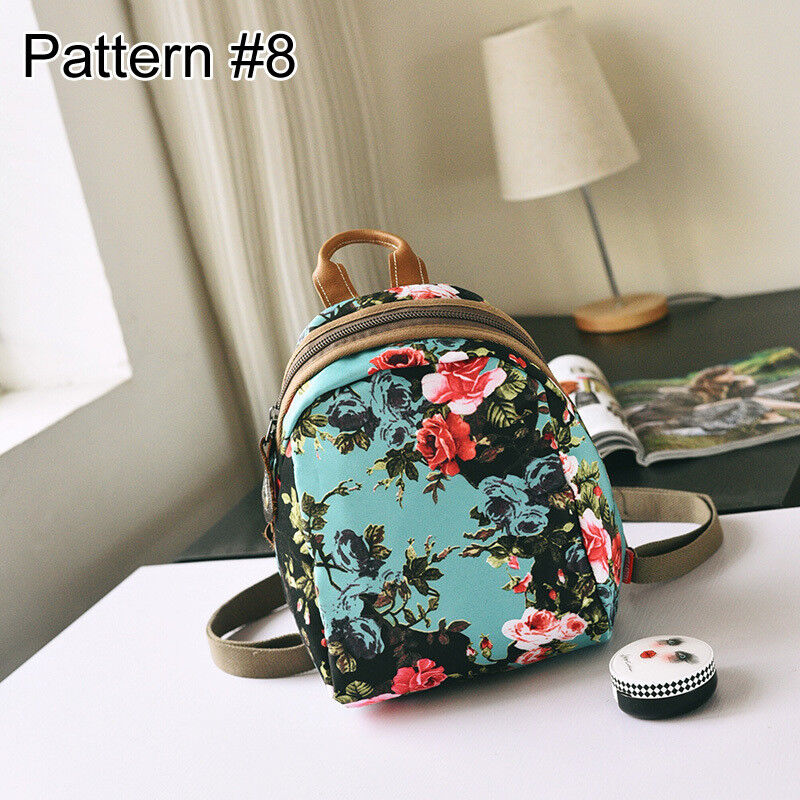Convertible Floral Nylon Small Backpack Rucksack Sling Bag Chest Pack Purse