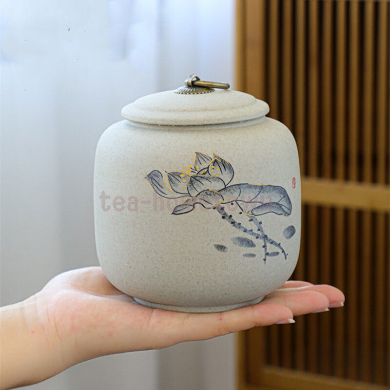 Tea Jar Ceramic Sealed Tank Home Pu 'er Tea Storage Container Tea Set Accessorie