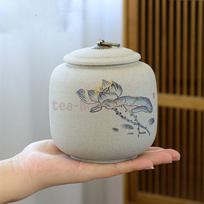 Tea Jar Ceramic Sealed Tank Home Pu 'er Tea Storage Container Tea Set Accessorie