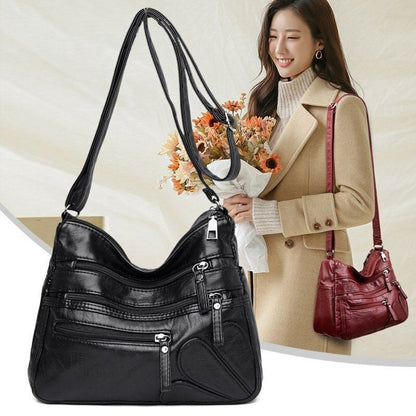 High Quality Soft Leather Shoulder Bags Multi-Layer Crossbody Bag Handbag Purse