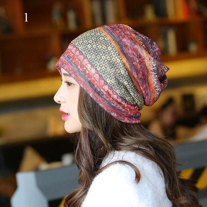Women's Turban Cap Spring and Summer Outdoor Hat Breathable Pullover Cap Thin