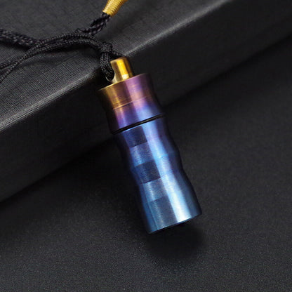 EDC Titanium Pill Case Container Portable Waterproof Box Keychain Pendant