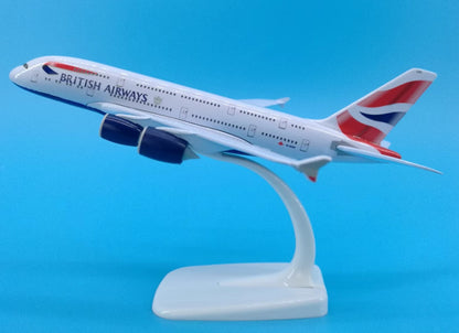20CM BRITISH AIRWAYS AIRBUS A380 Passenger Aircraft Diecast Airplane Plane Model