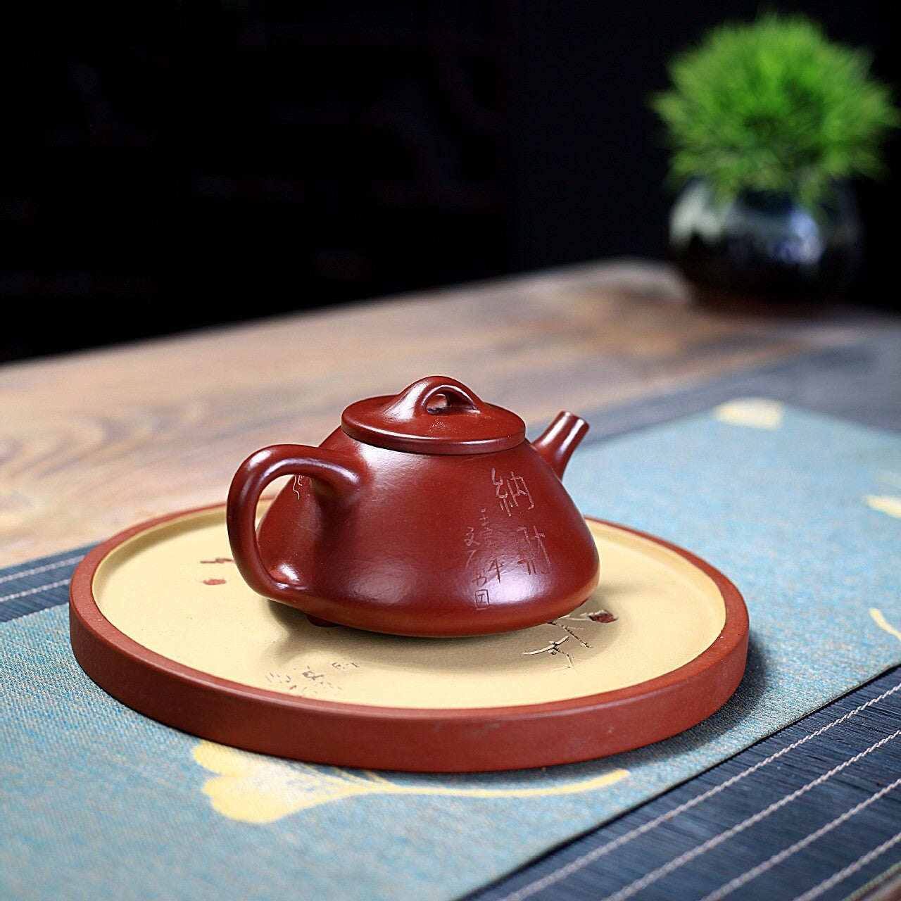 Full Handmade Tea Pot Carved Fish Ziye Shipiao Pot Marked Real Yixing Dahongpao