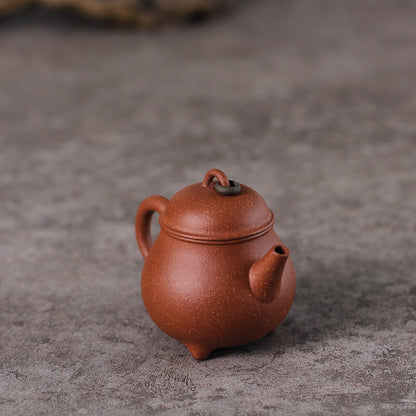 150ml Yixing Zisha Tea Pot Pottery Teapot Full Handmade Three Foot Words Tea Pot