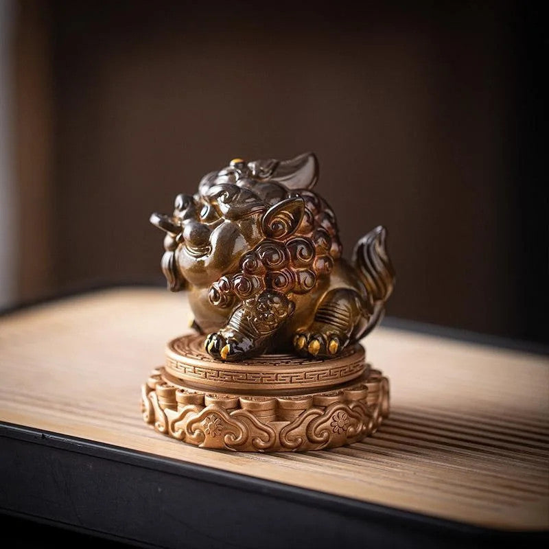 Resin Color Changing Tea Pet Ornament PI Xiu Tea Table Tea Tray Kung Fu Teaware