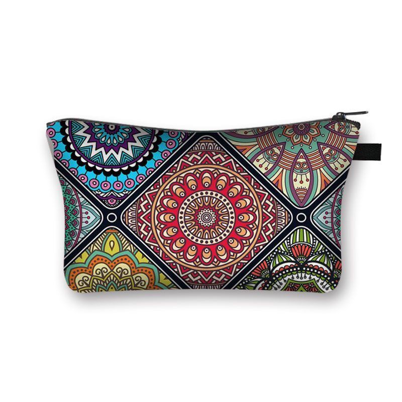 Vintage Pattern Multifunctional Cosmetic Bags Organizer Gothic Wallet Polyester