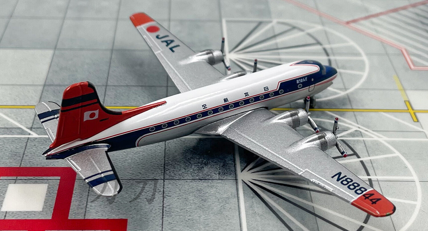 2PCS 1:400 JAPAN AIRLINES JAL DC-4 Passenger Airplane Diecast Aircraft Model