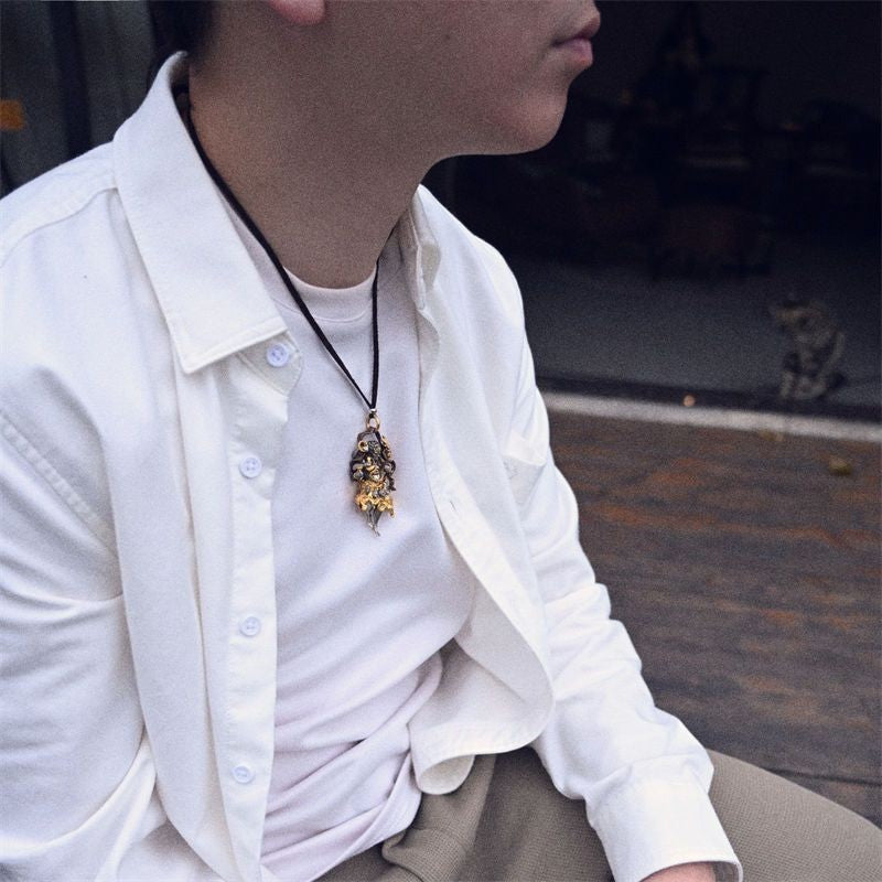Mahakala Buddha Pendant Heavy Industry Chinese Fashion Retro Necklace Accessory