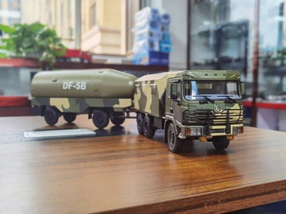 1:24 73CM SHANQI X3000 DF-5B Missile Transporter Truck Diecast Military Model