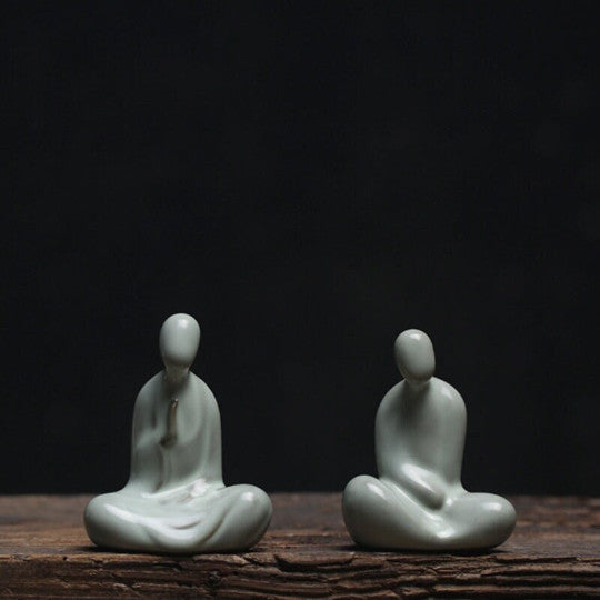 Ru Kiln Ceramic Tea Pet Buddha Zen Tea Play Accessories