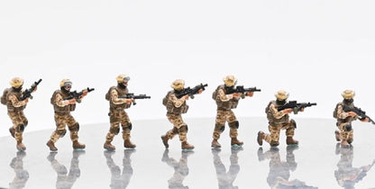 Sanrong 1/72 Modern Soldier 7-person US Army Soldier Figure Model (without Tank)