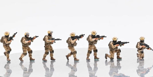 Sanrong 1/72 Modern Soldier 7-person US Army Soldier Figure Model (without Tank)