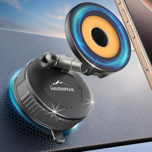 360° Rotating Magnetic Phone Holder | Ultra Strong Vacuum Suction with Adjustabl