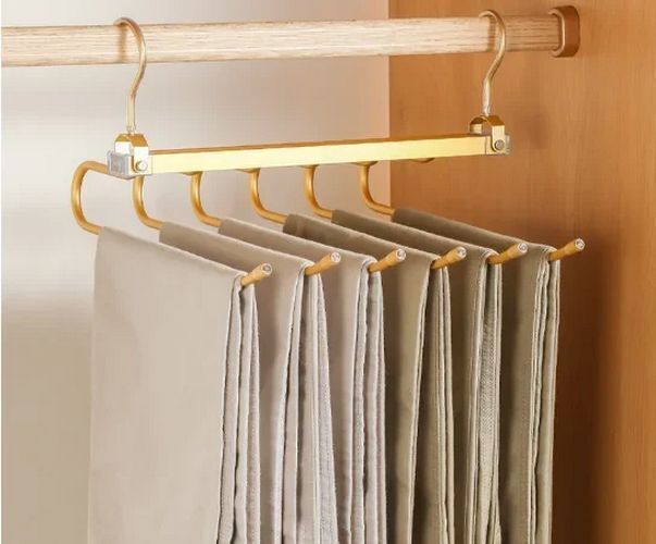 Clothes Hangers Aluminum Alloy Multi-Function Trouser Rotatable Folding Rack