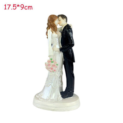 Wedding Cake Topper Resin Bride Groom Figurines Miniatures DIY Crafts Decoration