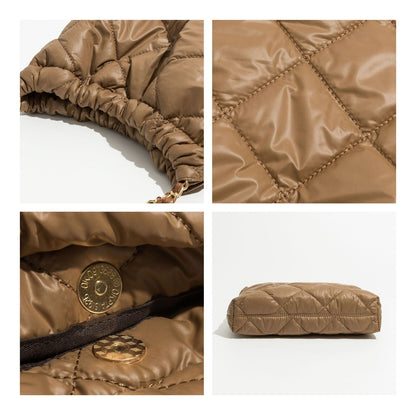 Plaited Chain Square Nylon Padded Bag Shoulder Purse Puffer Shopper Handbag 1PC