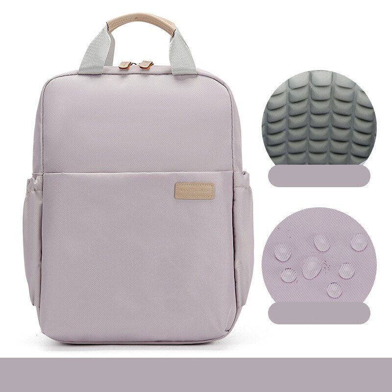 Waterproof Nylon Backpack Laptop School Bag Levander Color Schoolbag Traveling
