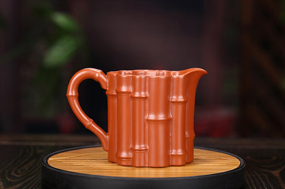 China Yixing Zisha Pottery Clovershrub Clay Handmade 300cc Bamboo Joint Teapot