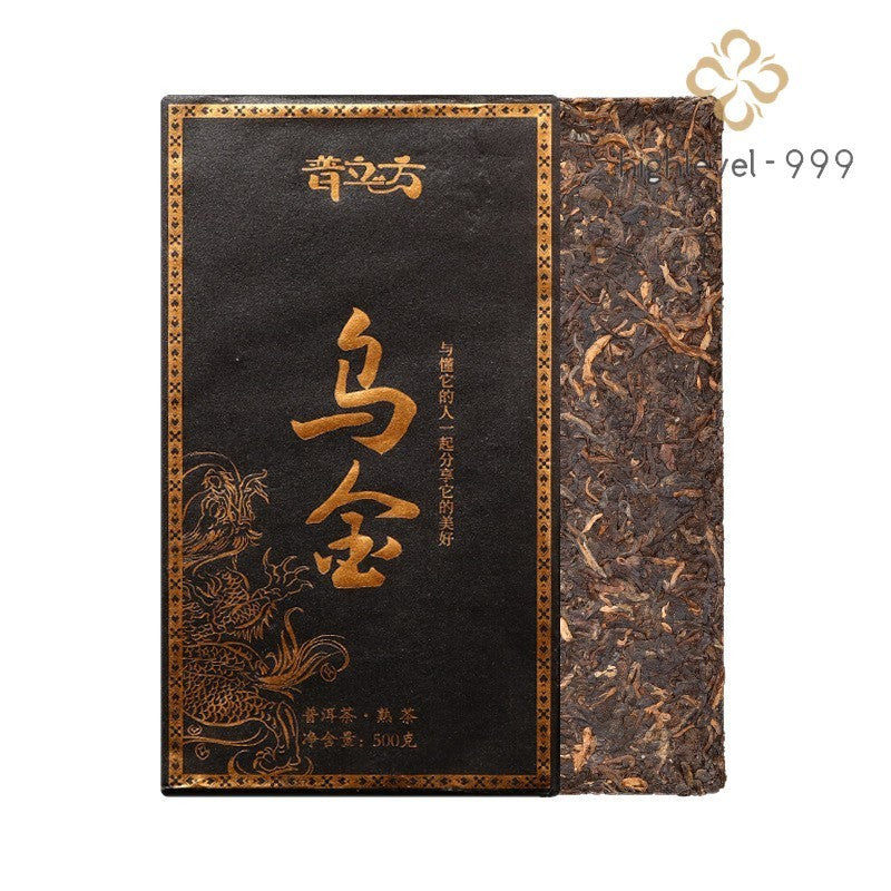 500g Ripe Pu'er Tea Brick Yunnan Wujin Aged Dry Stored Fermented Old Puer Tea